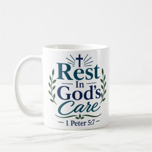 Rest In God's Care Inspirational Faith Quote Coffee Mug