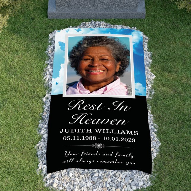 Rest In Heaven Sky Butterflies Grave Blanket Cover Banner (Rest In Heaven Sky Butterflies Grave Blanket Cover Banner
)