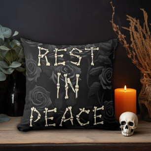 Rest in Peace Gothic  Throw Pillow