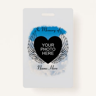 Rest In Peace In Memory of Wings and Clouds Badge