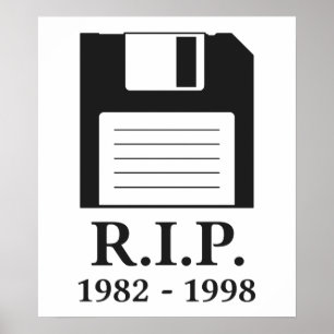 Rest in Peace RIP Floppy Disc Poster