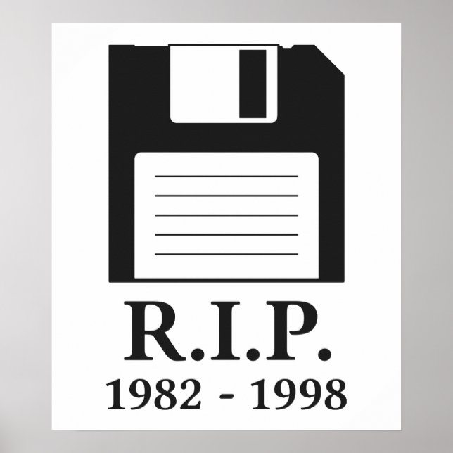 Rest in Peace RIP Floppy Disc Poster (Front)