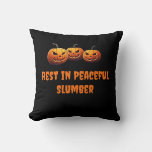 Rest in Peaceful Slumber pumpkins Halloween Throw Pillow