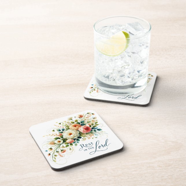 Rest in the Lord floral Coaster (Right Side)