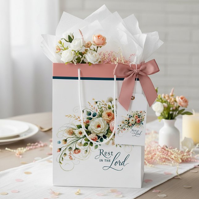 Rest in the Lord floral Medium Gift Bag (Creator Uploaded)