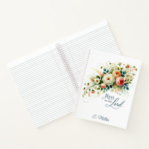 Rest in the Lord floral personalized Notebook