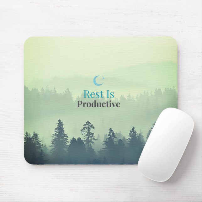 Rest Is Productive – Minimal Motivational Mouse Pa Mouse Pad (With Mouse)