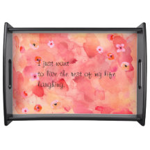 Rest of My Life Laughing Large Serving Tray, Black