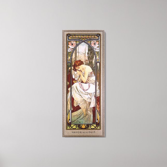 Rest Of The Night by Alphonse Mucha Canvas Print (Front)
