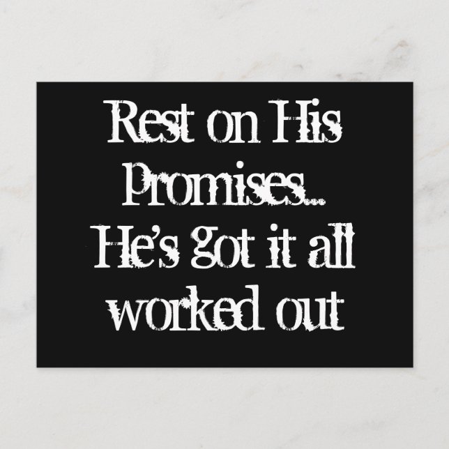 "REST ON HIS PROMISES" POSTCARD (Front)