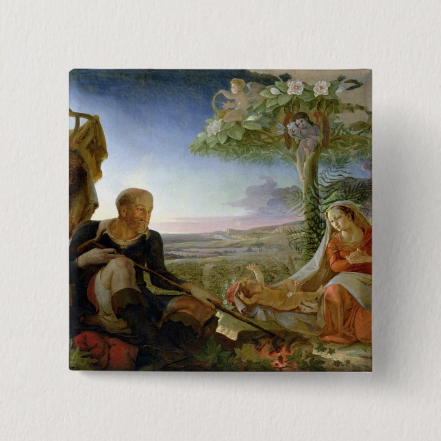 Rest on the Flight into Egypt, 1805-6 2 Inch Square Button (Front)