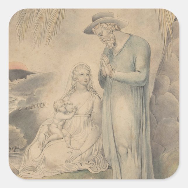 Rest on the Flight into Egypt Square Sticker (Front)