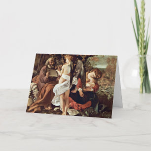 Rest On The Flight To Egypt By Michelangelo Merisi Card