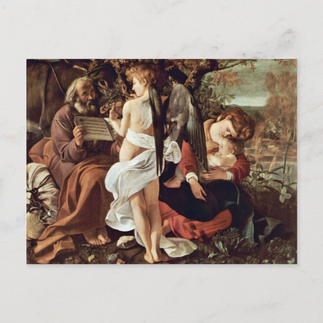 Rest On The Flight To Egypt By Michelangelo Merisi Postcard (Front)