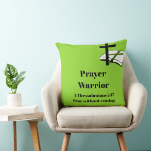 "Rest, relax, and recharge with our Prayer Warrior Throw Pillow