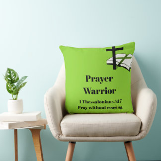 "Rest, relax, and recharge with our Prayer Warrior Throw Pillow