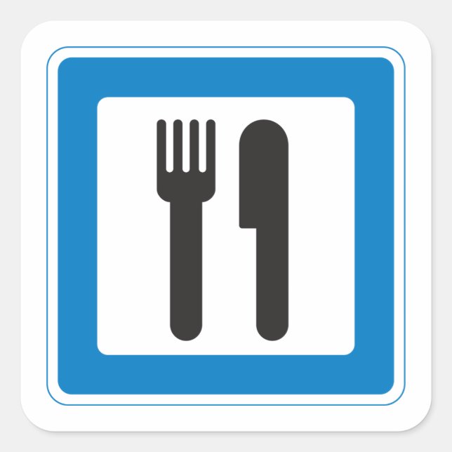 Rest Stop Sign Knife And Fork Stickers (Front)