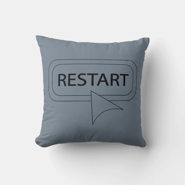 Restart Throw Pillow (Front)