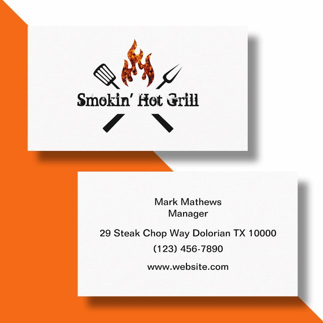 Restaurant Barbeque Et Grill Cartes de visite (Créateur téléchargé)