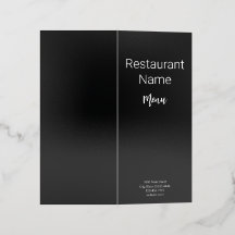 Restaurant Black and White Menu