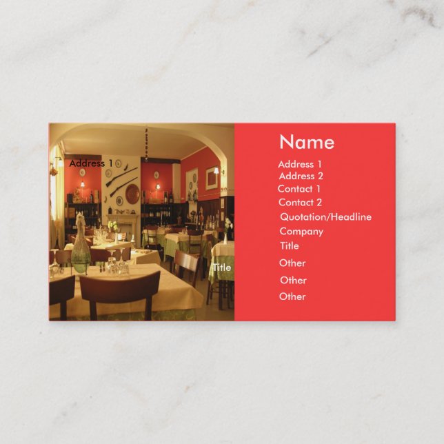 Restaurant Business Card (Front)