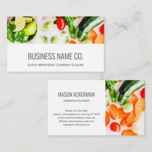 Restaurant Business Cards / White BG