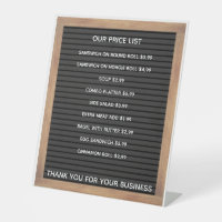 Restaurant Cafe Coffee Shop Store Price List