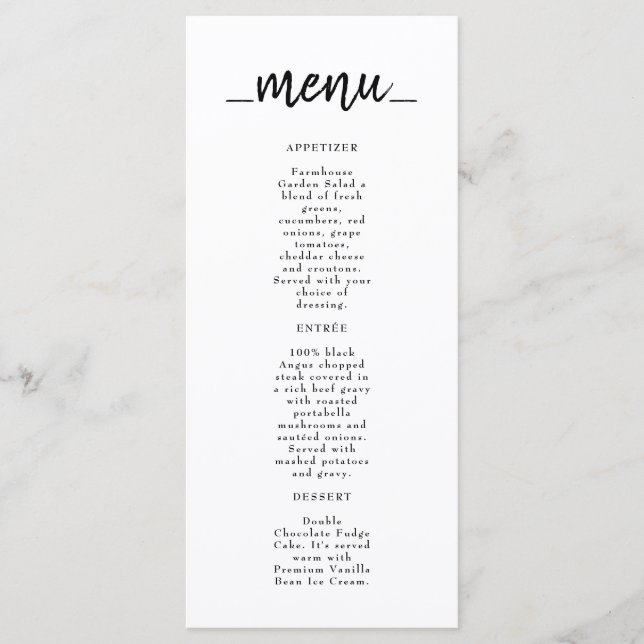 Restaurant Café Lounge Menu (Devant)