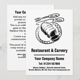 Restaurant & Carvery Cartoon Design Card