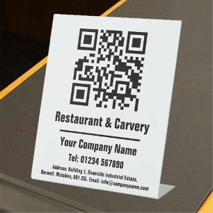 Restaurant & Carvery QR Code Design Pedestal Sign