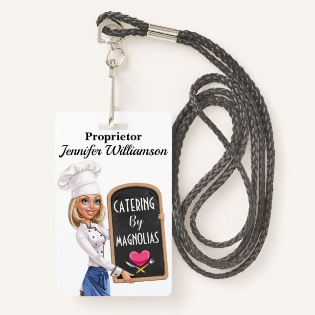 Restaurant - Catering Badge Lanyard (Devant avec lanière)