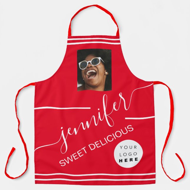 Restaurant  Catering Photo Logo Coffee Shop Red Apron (Front)