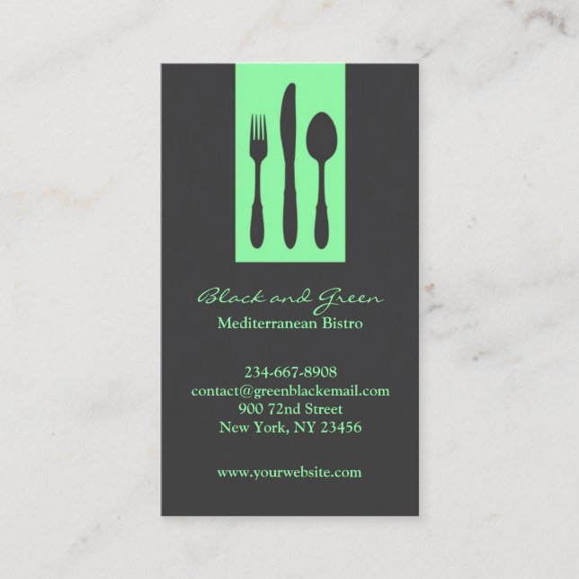 Restaurant Chef Carte de visite de restauration (Devant)