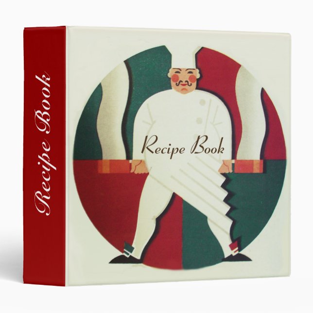 RESTAURANT CHEF COOKING PARTY RECIPE BOOK BINDER (Front/Spine)