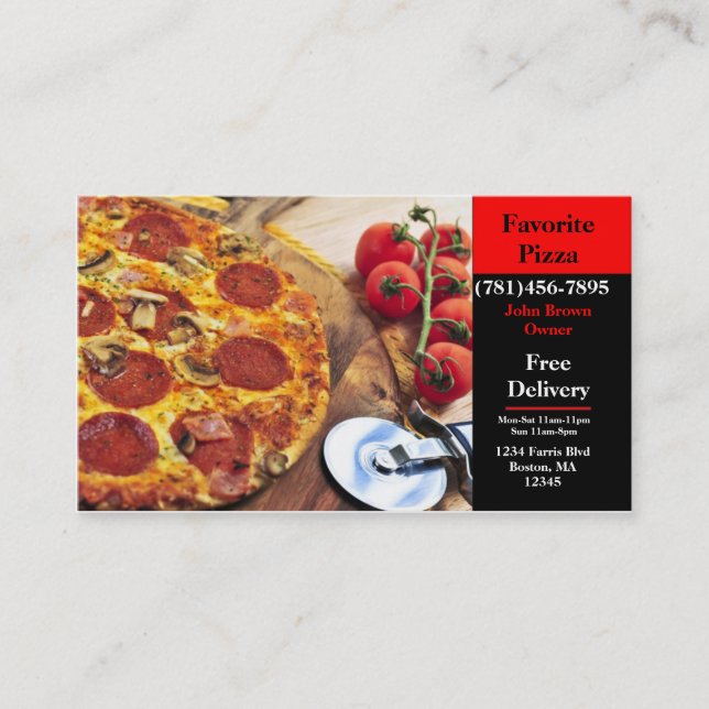 Restaurant de pizza de carte de visite (Devant)