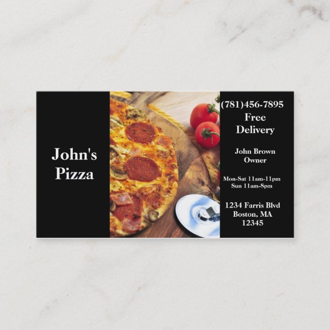 Restaurant de pizza de carte de visite (Devant)