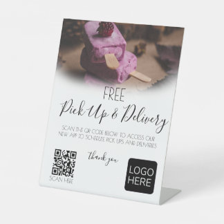 Restaurant delievery QR code Pedestal Sign
