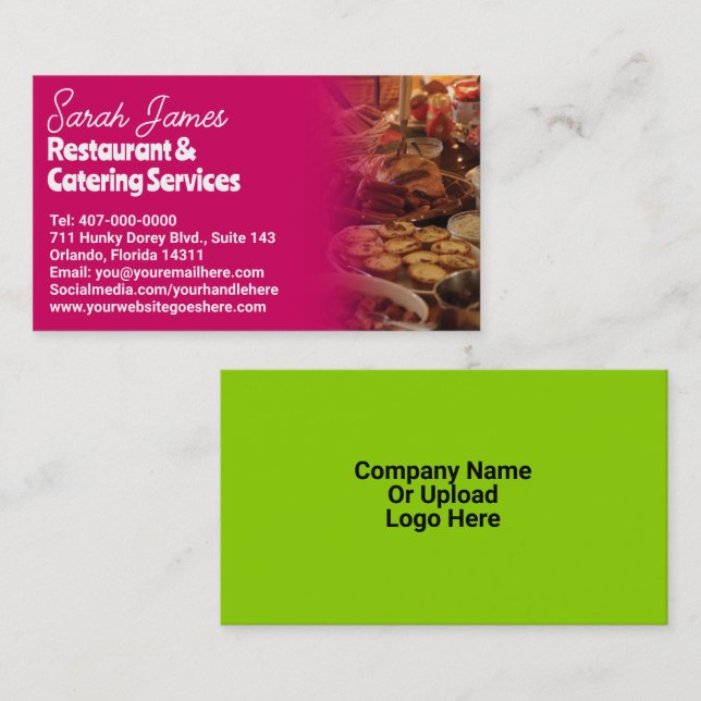 Restaurant Dining Catering Café Food Template Appointment Card (Front/Back)