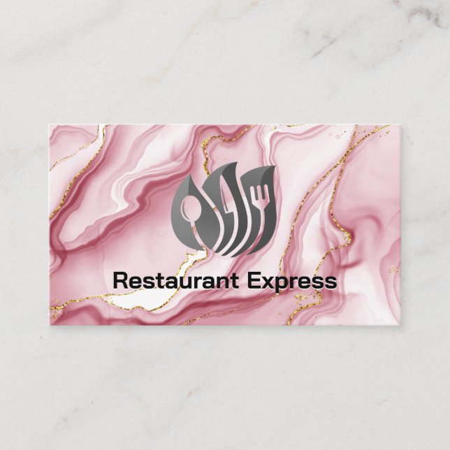 Restaurant Dinnerware Logo | Catering Events  Business Card (Front)