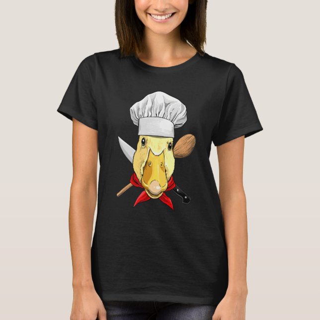 Restaurant Duck Chef Kitchen Cook Culinary Cooking T-Shirt (Front)