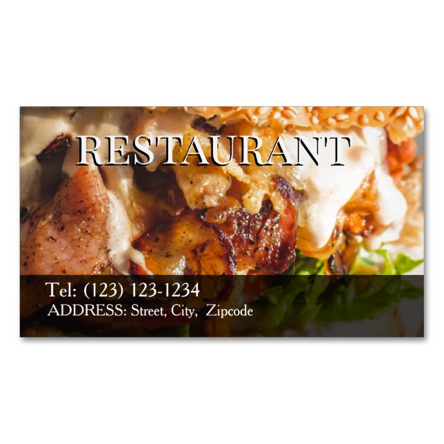 restaurant editable   business card (Front)