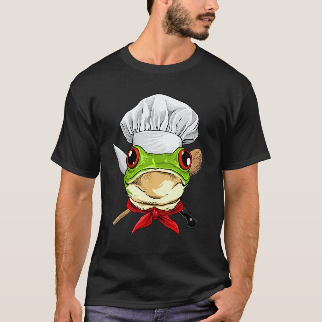 Restaurant Frog Chef Kitchen Cook Culinary Cooking T-Shirt (Front)
