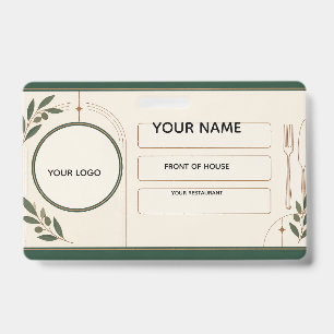 Restaurant Front of House Staff Identity Badge