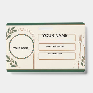 Restaurant Front of House Staff Identity Badge