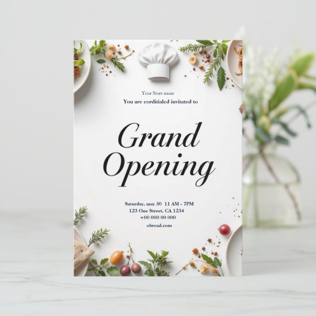 Restaurant Grand Ouverture Invitation (Debout devant)