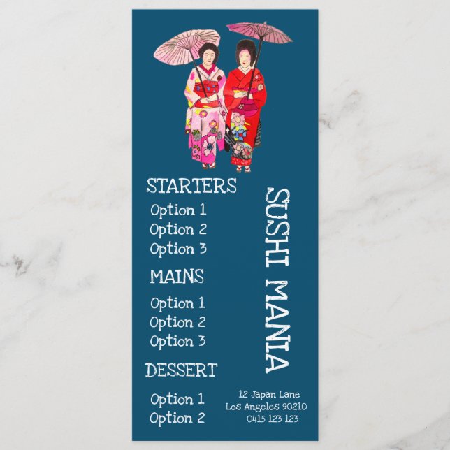 Restaurant japonais de sushi menu du dîner de sush (Devant)