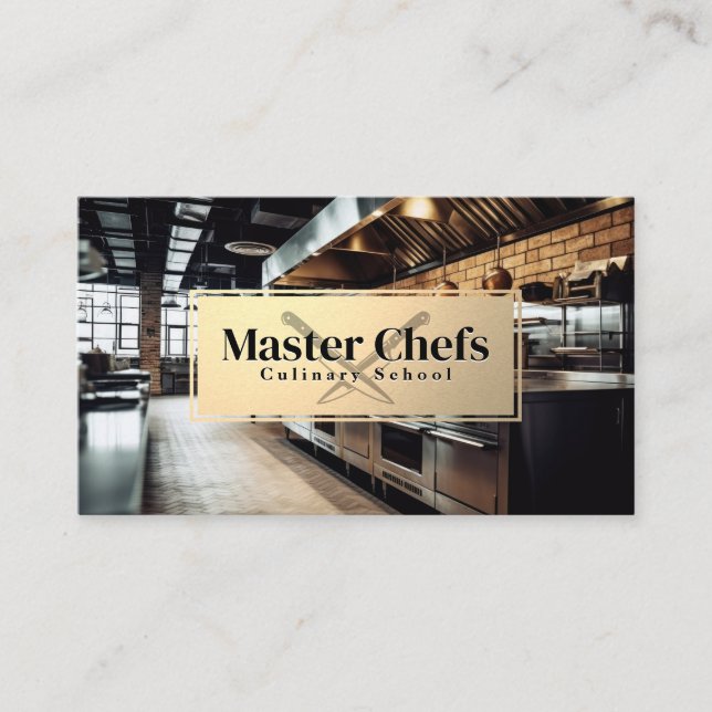 Restaurant Kitchen | Chef Knives Business Card (Front)