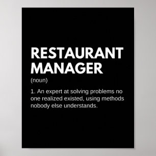 Restaurant Manager Funny Definition Poster