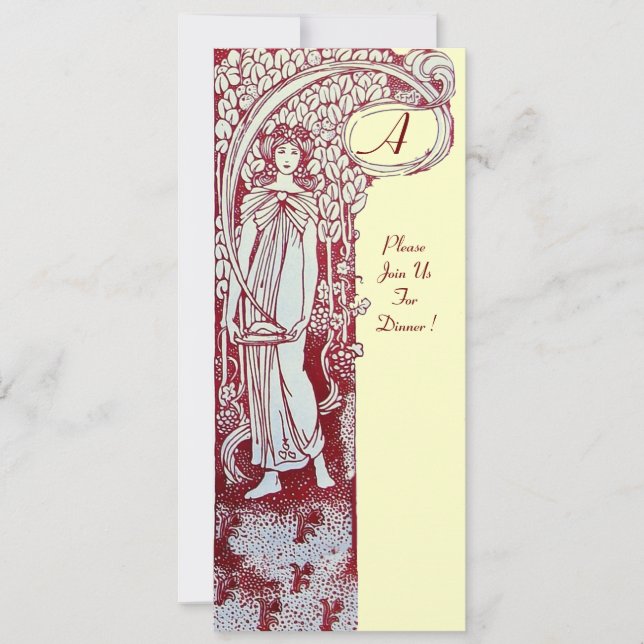 RESTAURANT MENU MONOGRAM Cream Brown Dinner,Brunch Invitation (Front)