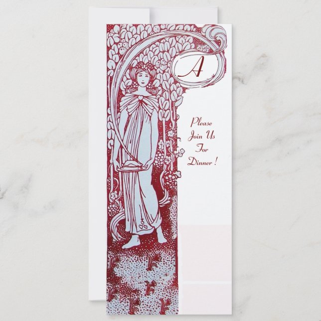 RESTAURANT MENU MONOGRAM ,dinner, brunch Invitation (Front)